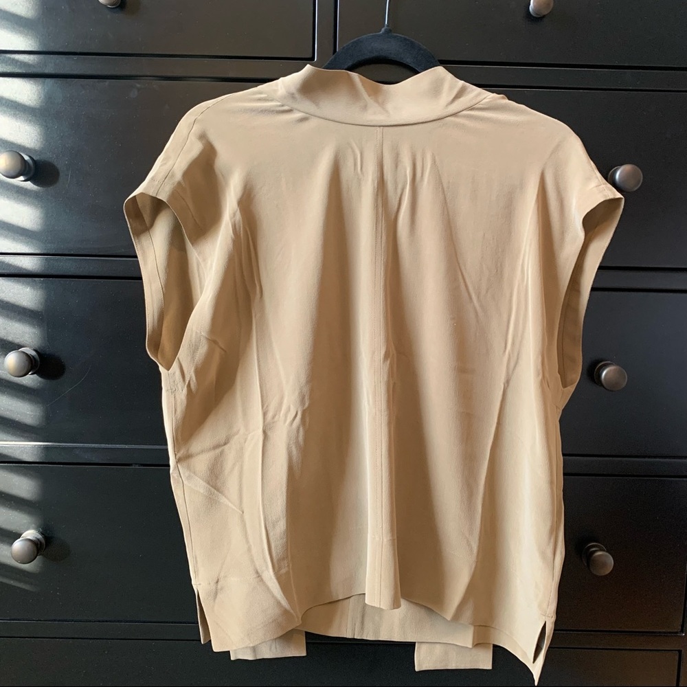 Everlane Silk Mock-Neck Tank with Back Bow Detail - Never Worn